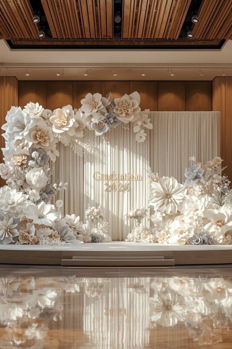Backdrop hoa giấy trắng khổ lớn